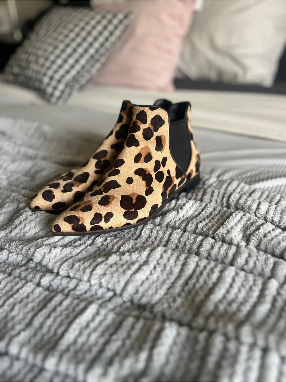 Cole Haan Leopard Print Chelsea Ankle Boots - Tan & Brown